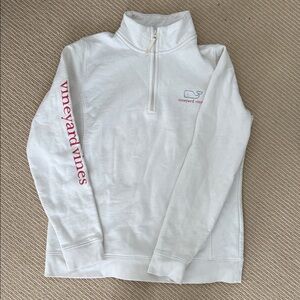 Vineyard Vines White Pullover with Red Logo